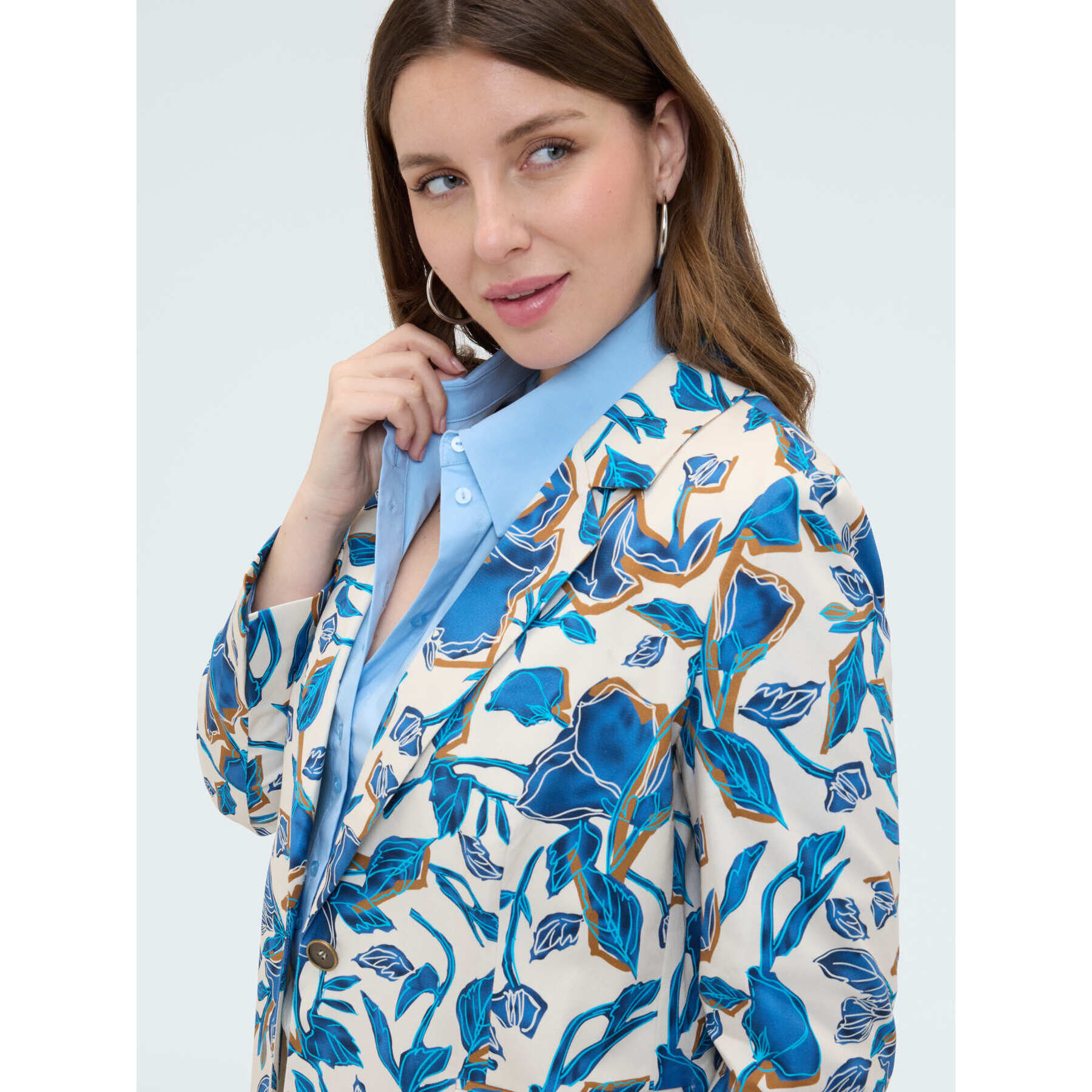 Fiorella Rubino - Blazer con estampado floral - Light - blue