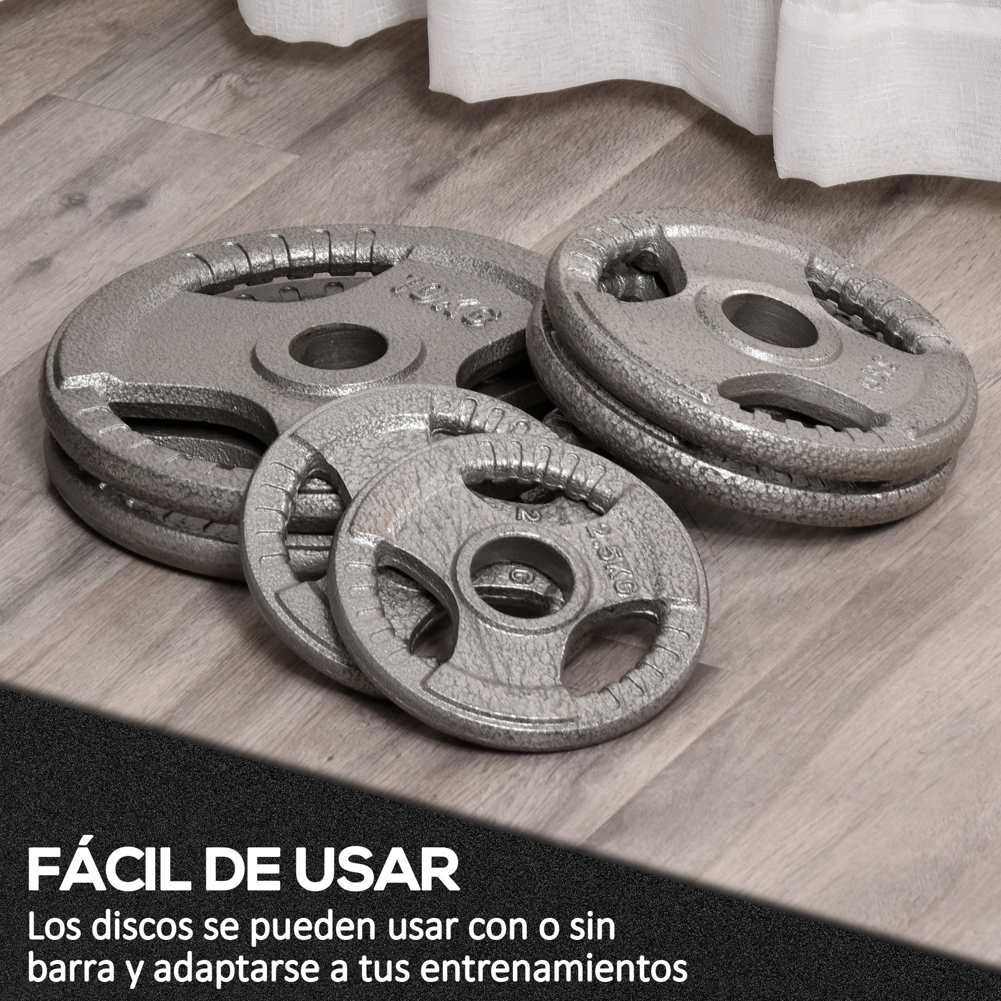 Juego de 6 Discos de Pesas de Acero 2,5-10 kg con Peso Total de 35 kg Discos Olímpicos con Orificio Central de Ø54 mm para Entrenamiento en Casa Gimnasio Plata