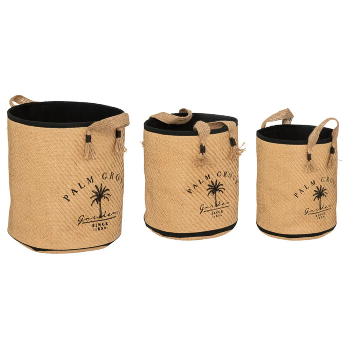Set de 3 paniers "Bota" beige D24/28/33cm