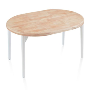 Mesa redonda extensible Padma Blanco - Roble