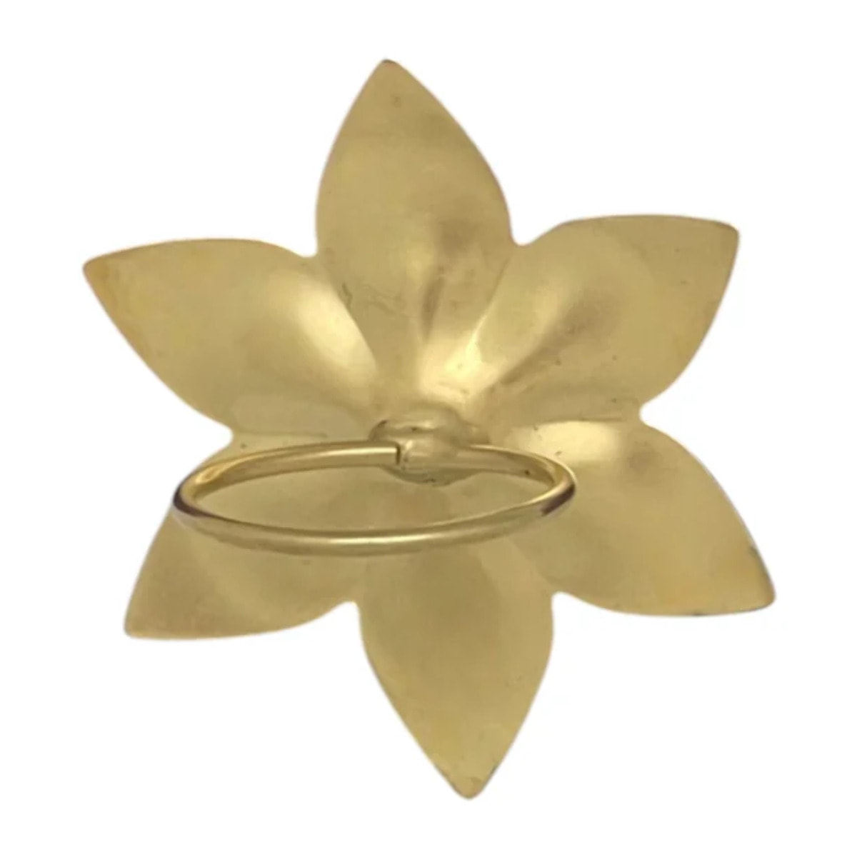 Anillo flor de laton en 3D dorado laton