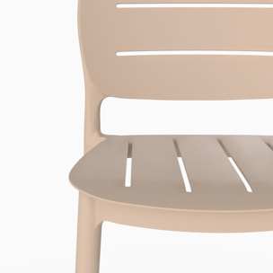 Lot de 2 chaises de bar de jardin 75 cm en plastique beige - Lola