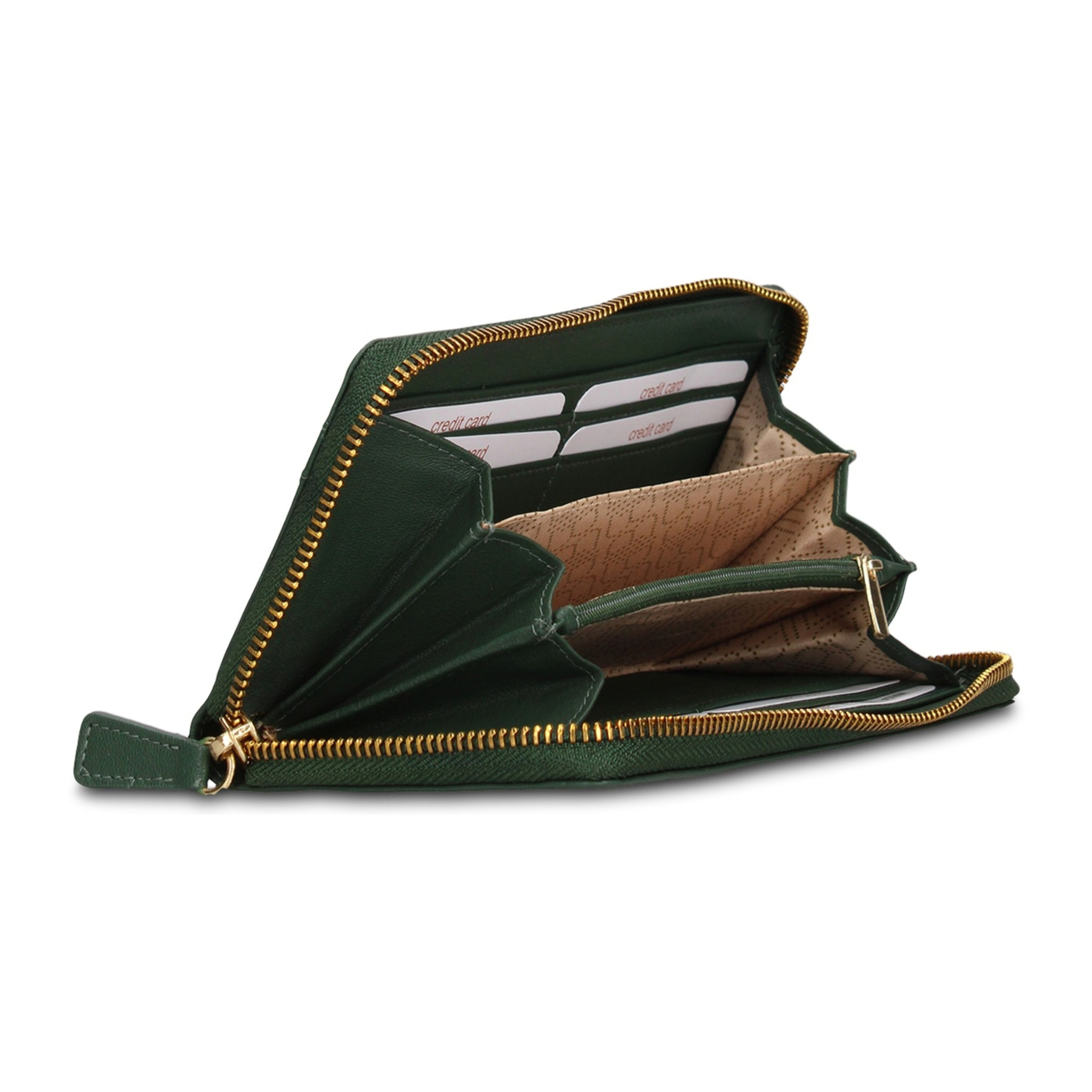 Portafoglio donna in vera pelle - Modello Eridana Plus - Con zip - 19.0 x 9.5 x 2.0 cm