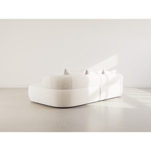 Angela - canapé d'angle droit 4 places en velours texturé - Beige