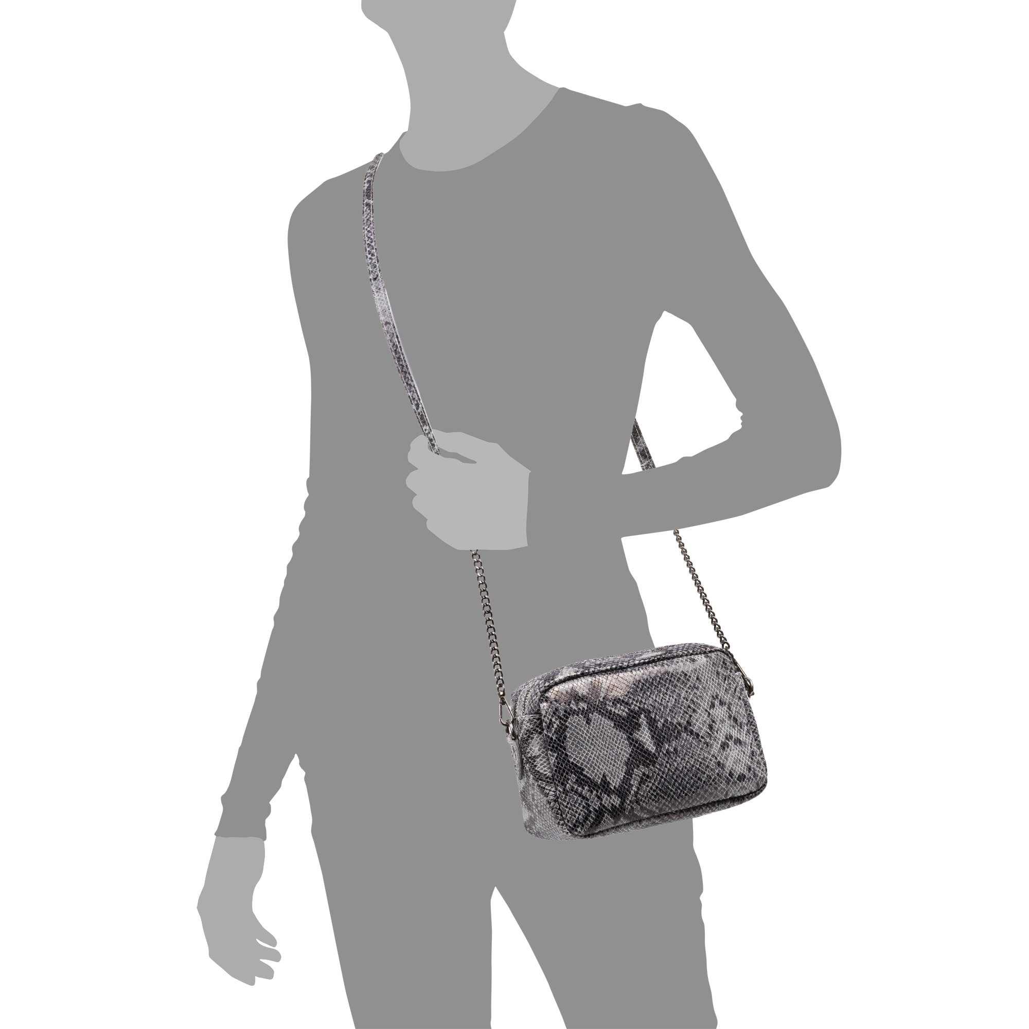 Santina Borsa a tracolla Donna.Cuoio autentico Suede Python