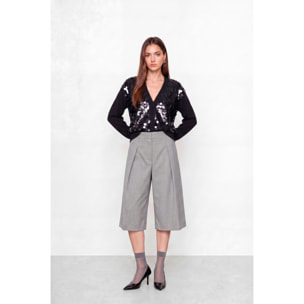 Kocca - Pantaloni culotte da donna a vita alta con pieghe Donna