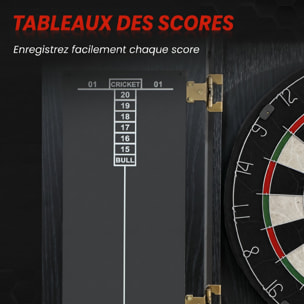 Cible de fléchettes - armoire à fléchettes - jeu de fléchettes - effet bois noir