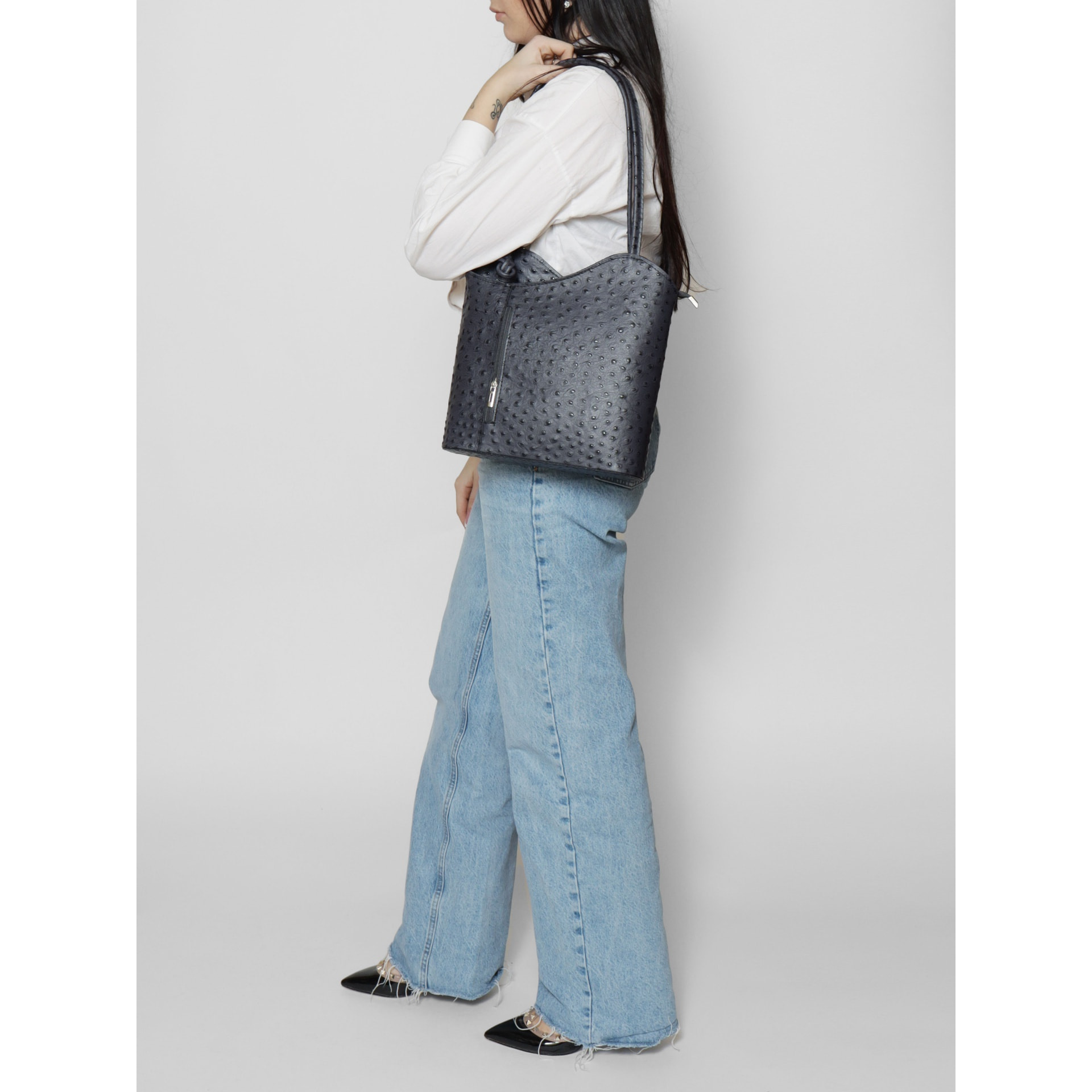 Zaino da donna in vera pelle - Modello Chanel - 28.0 x 25.0 x 9.0 cm