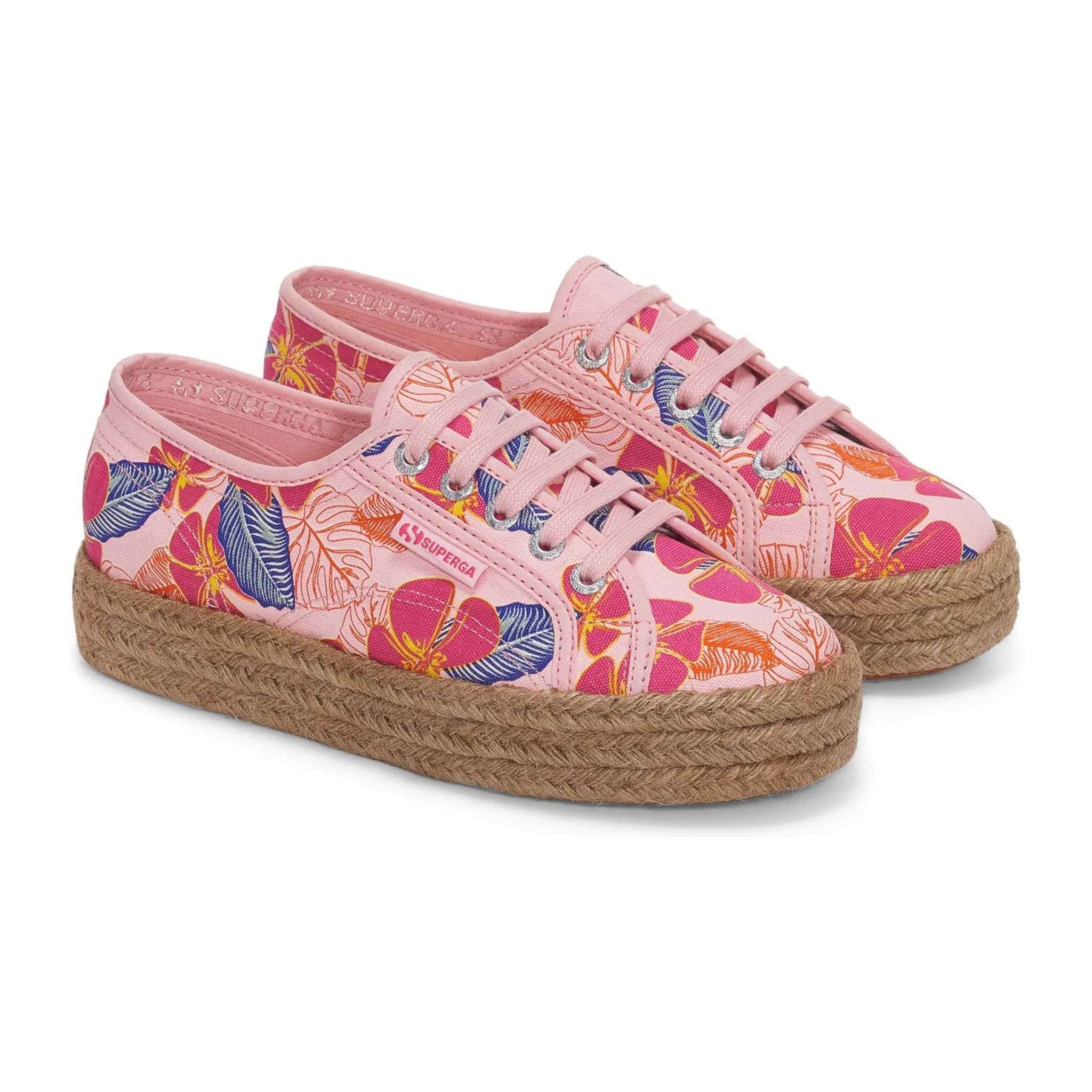 Scarpe da donna Superga Rosa 2730 ROPE HIBISCUS FLOWER PRINT