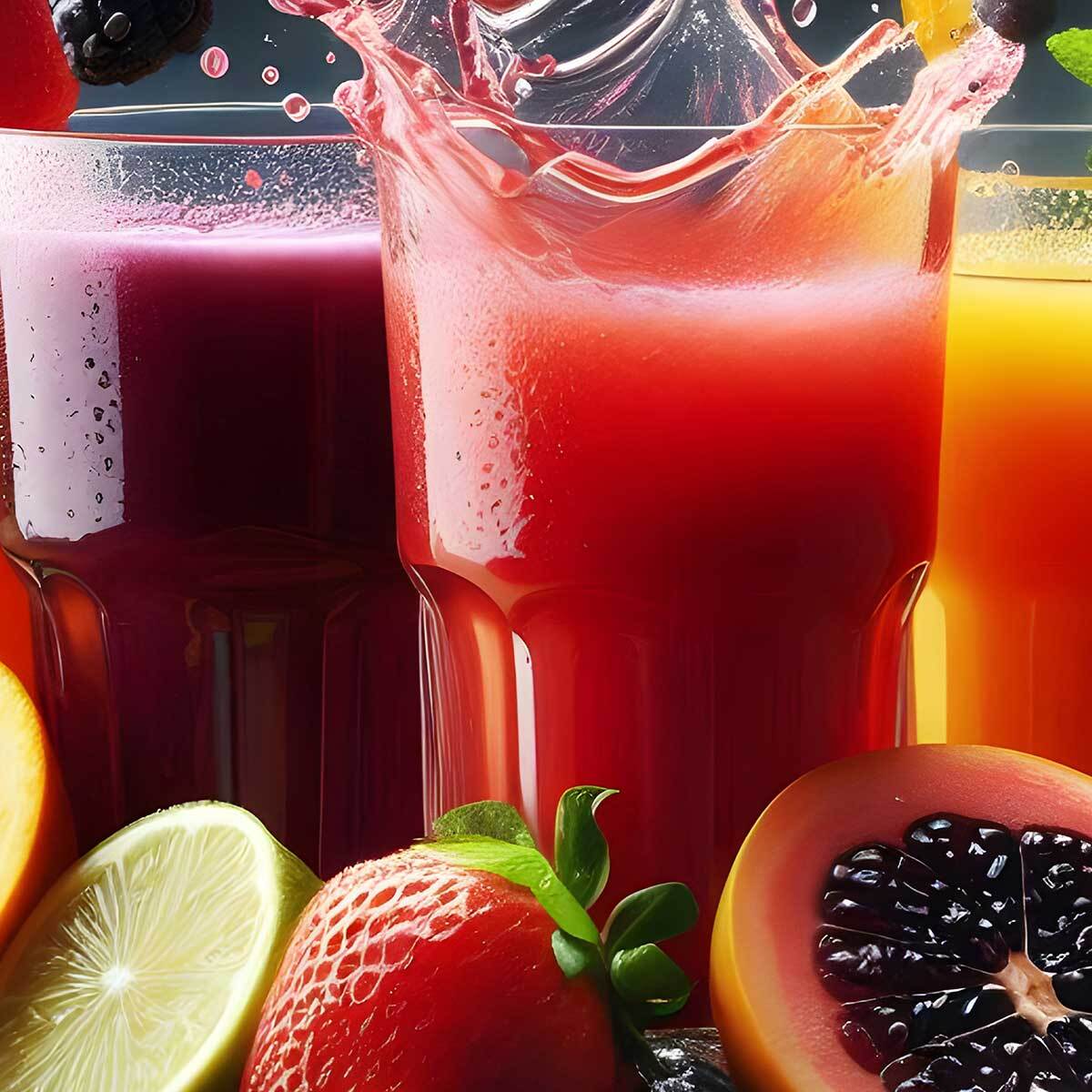 Affiche encadrée fruits rouges en éclaboussure Affiche + cadre en métal - Noir