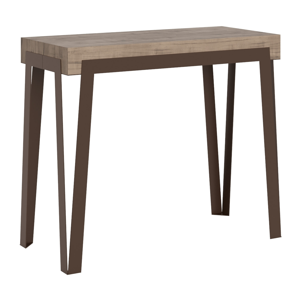 Consolle allungabile 90x40/196 cm Rio Small Quercia Natura telaio Ruggine.