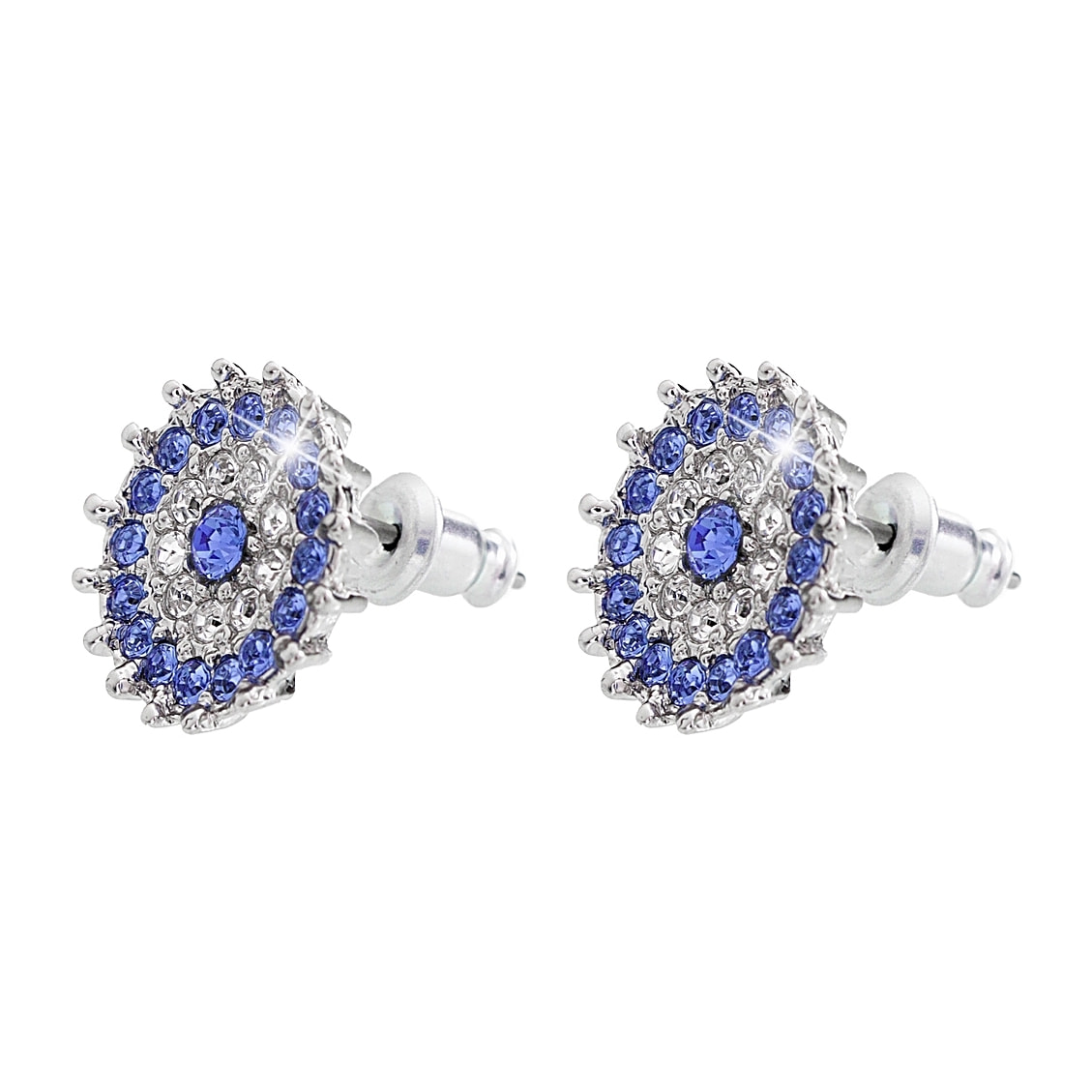 Pendientes Round Pave' adornado con cristales de Swarovski