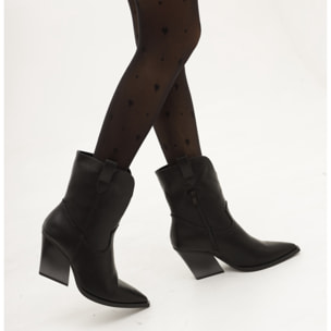 STIVALETTO TEXANO LISCIO NERO