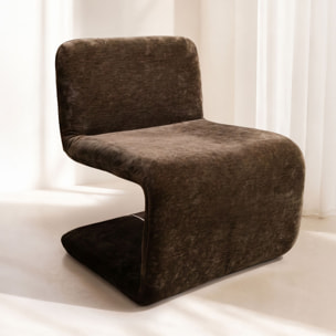 Fauteuil en tissu chenille cacao AXO