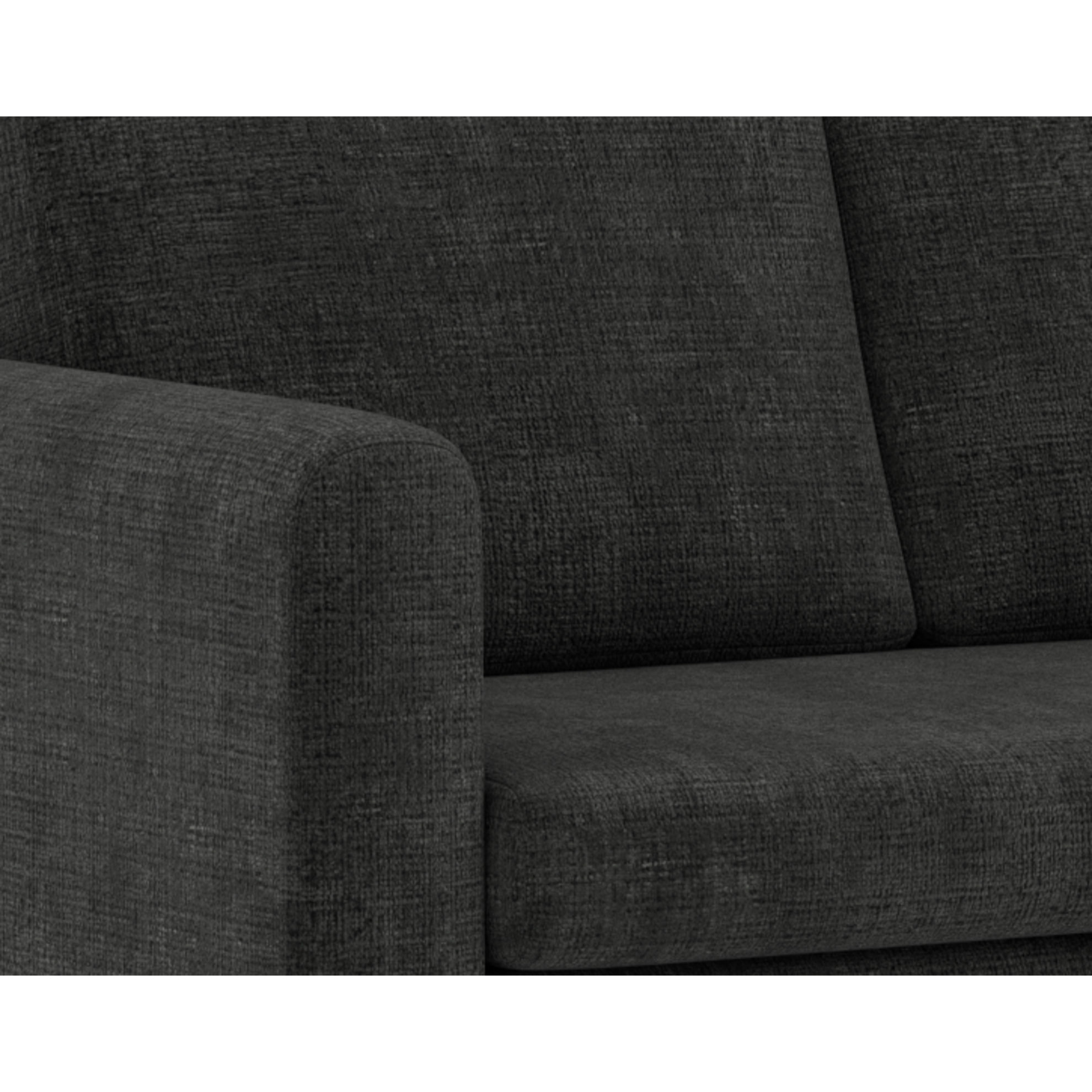Marilia - Canapé 2 places convertible déplimousse en velours texturé - Gris foncé