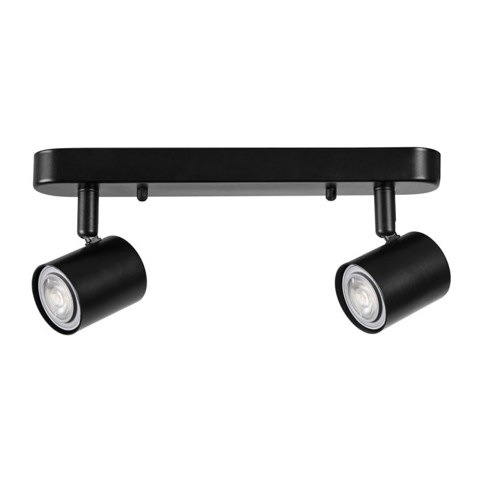 FORLIGHT Keeper Double proyector doble para boombilla GU10 en color negro