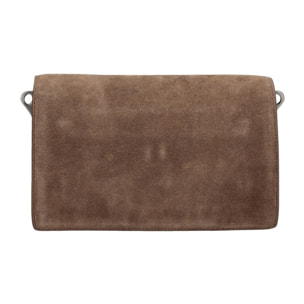 Borsa a tracolla da donna Made in Italy - Celeste Prime - Pelle scamosciata - 24.0 x 15.0 x 7.0 cm