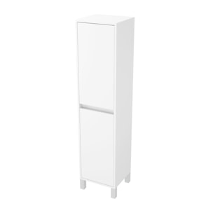Colonne de rangement Blanc Laqué sur Pieds - Hauteur 160 cm - 2 Portes - XENOS