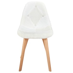 Chaise Scandinave Patchwork Blanc - Lot de 4