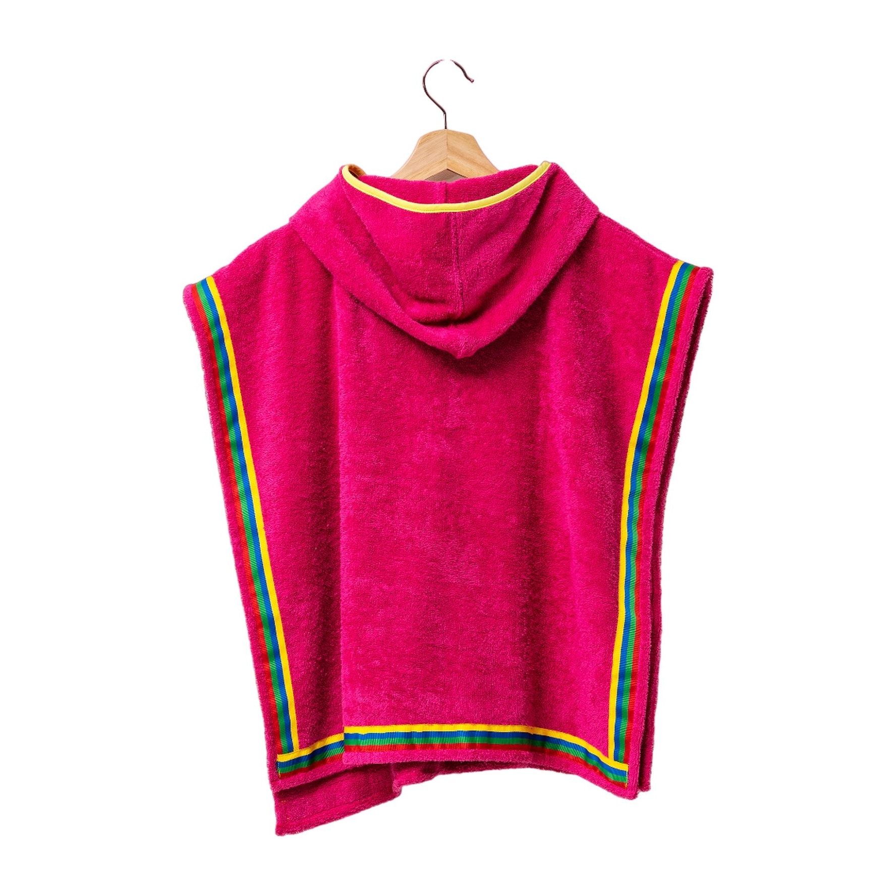 Albornoz poncho Benetton de 7-14 años, 380 gsm, 100% algodón, rosa