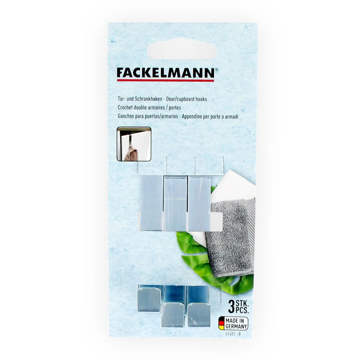 Lot de 3 crochets pour porte et placard Fackelmann Tecno