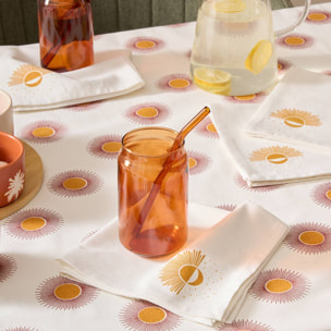 4 serviettes Solaris blanc L40xp40xH0,1cm