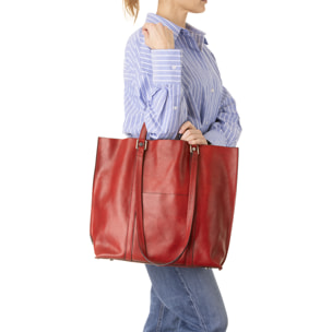 Borsa a spalla  unisex In Vera pelle Made in Italy 36x10x35 cm