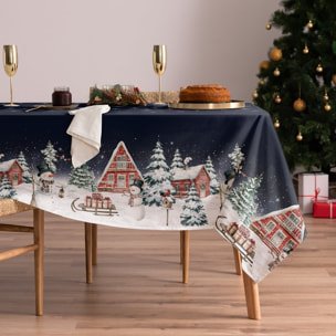 Nappe antitache SNOWTOWN BLEU - 100% Coton