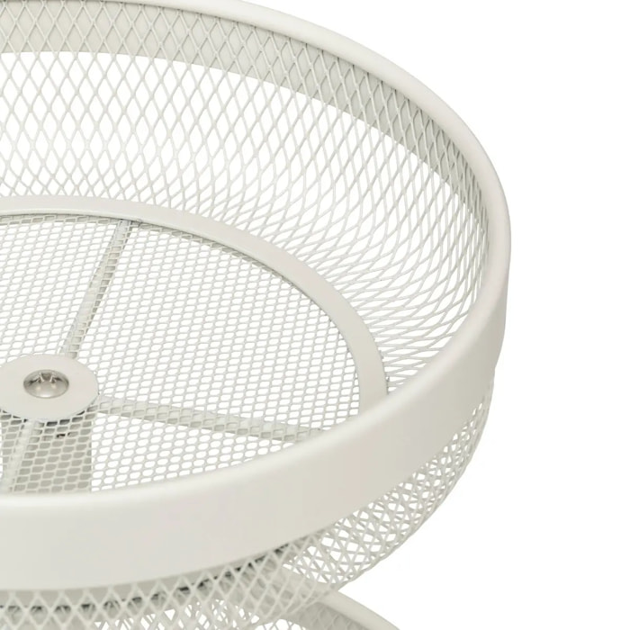 Corbeille "Mayaj" 2 niveaux en métal beige