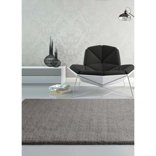 SHANGHAI Alfombra shaggy lisa gris, varias medidas disponibles.