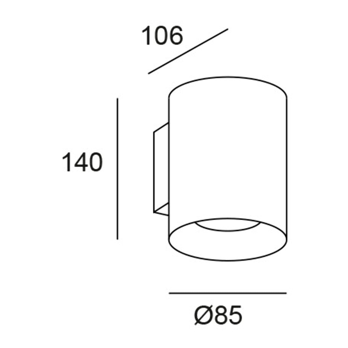 LEDS C4 Aplique Ip66 Cosmos Wall Fixture Ø106 Single Emission Led 11W Blanco Cálido -
