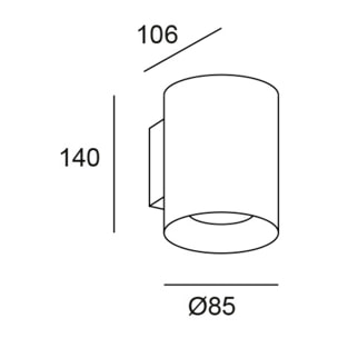 LEDS C4 Aplique Ip66 Cosmos Wall Fixture Ø106 Single Emission Led 11W Blanco Cálido -
