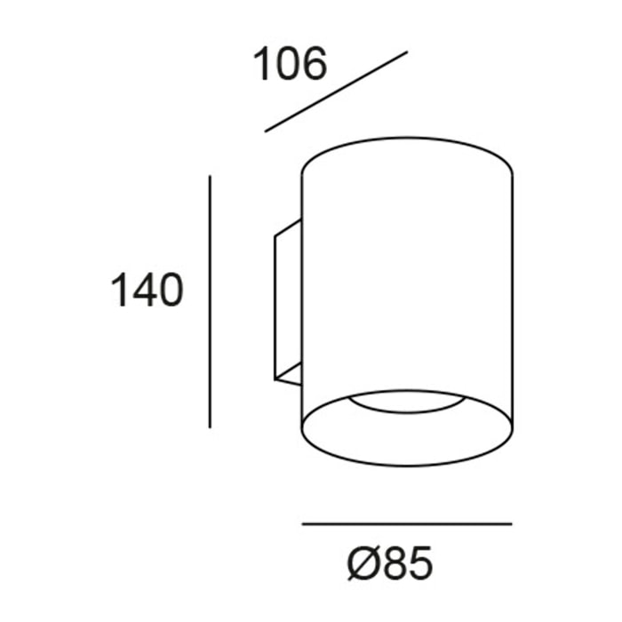 LEDS C4 Aplique Ip66 Cosmos Wall Fixture Ø106 Single Emission Led 11W Blanco Cálido -