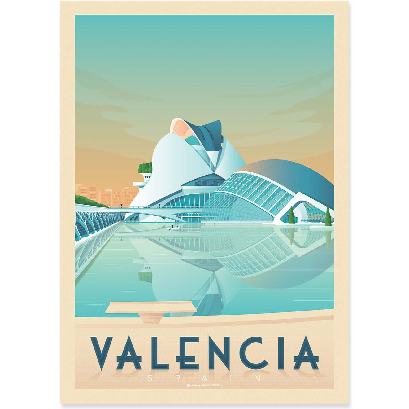 Affiche - Valencia - Olahoop Travel Posters