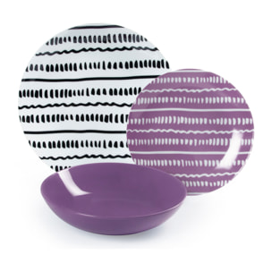 Servizio piatti 18 pezzi Excelsa – Crazy Line, Porcellana Multicolore