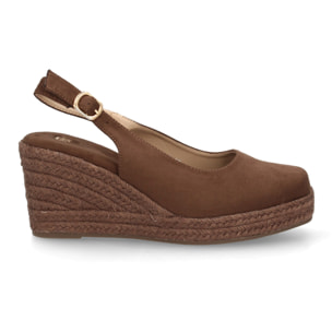 Alpargata cuña mujer talón abierto y pulsera ajustable