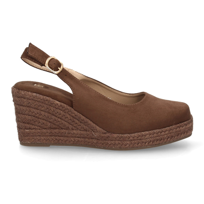 Alpargata cuña mujer talón abierto y pulsera ajustable