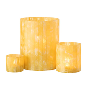 J-Line bougeoir Lignes - verre - jaune - large