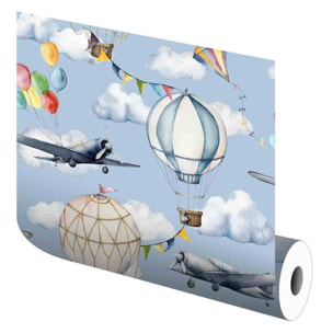 Papel pintado CERAMIKO, Globos y aviones 65x300 cm