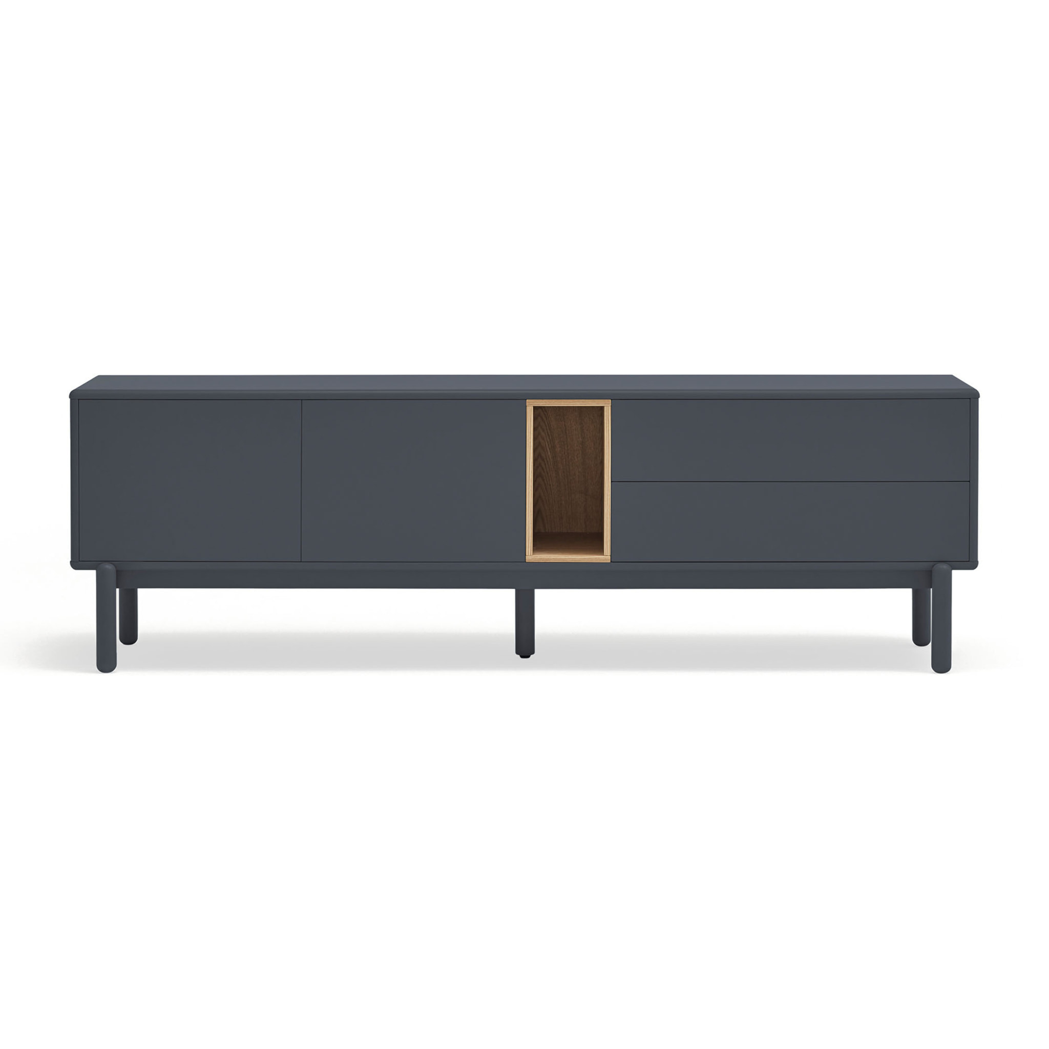 Mueble de televisión Corvo 2 puertas y 2 cajones de 180cm gris antracita