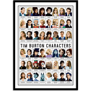 Affiche - Tim Burton characters - Olivier Bourdereau