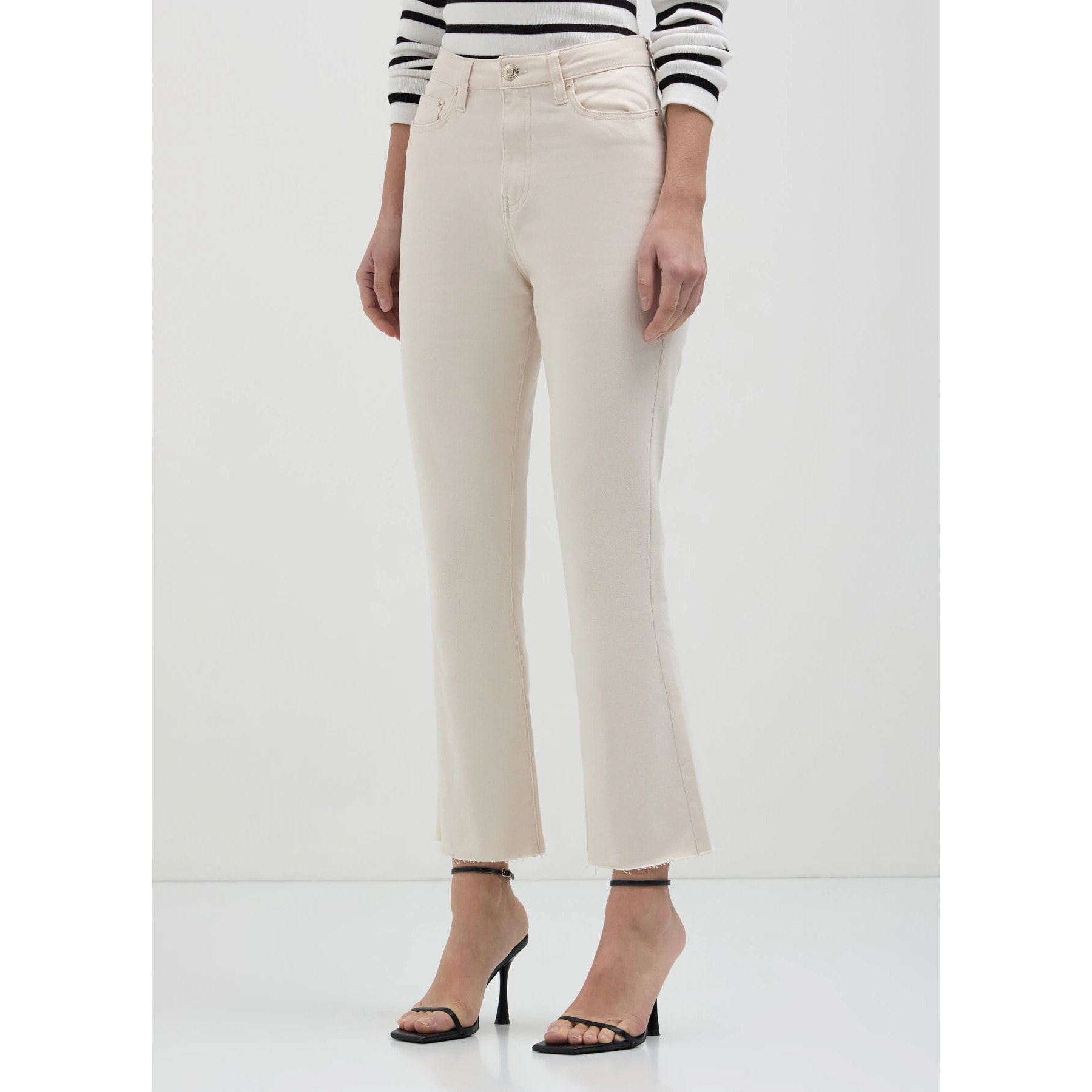 Pantalone cropped flare in cotone