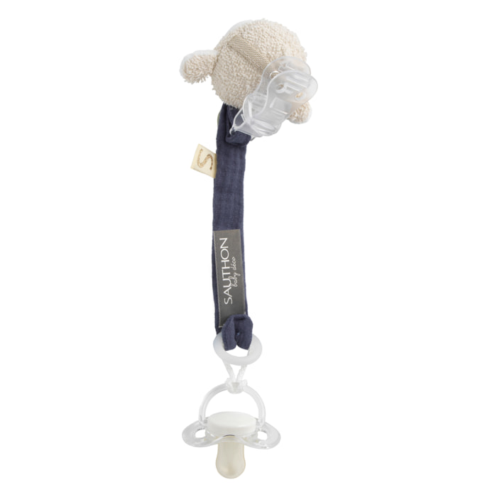 Attache -tétine en coton bio et bouclette
