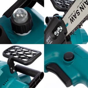 Motosega cordless con lama da 12 pollici, 2 batterie da 15000 mah e valigetta di trasporto.