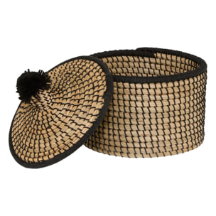 Lot de 3 paniers Nyero rond beige et noir