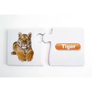 PUZLES EDUCATIVOS 30 EN 1: APRENDE INGLÉS ANIMALES 2pcs/puzle