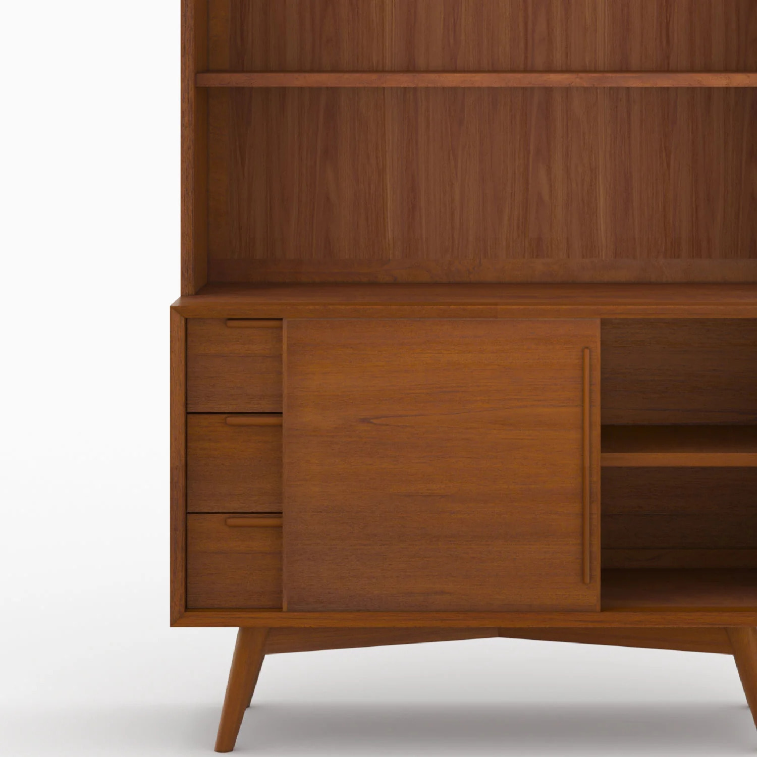 Etagère 3 niveaux, 3 tiroirs et 1 porte en teck - Waya