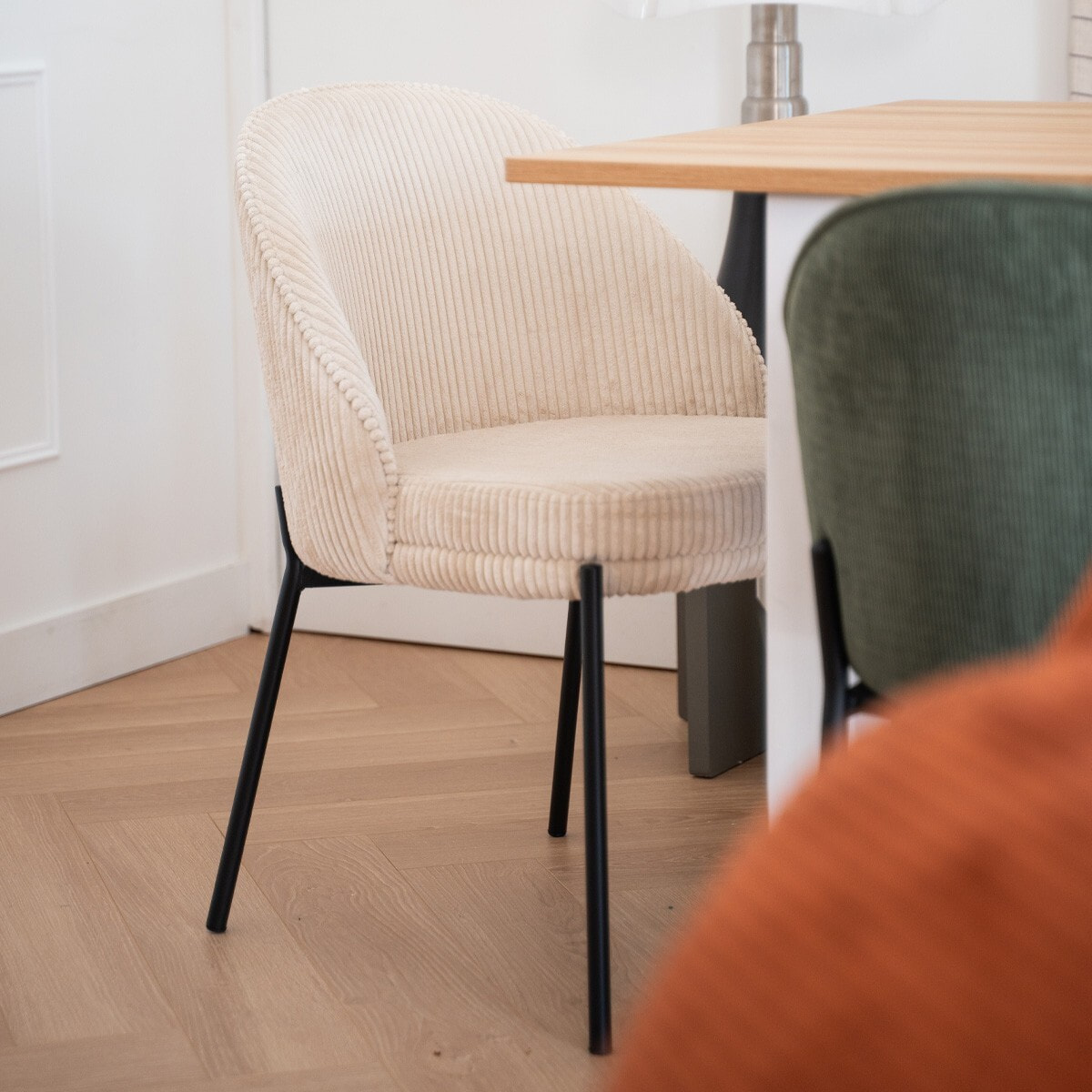 Lot de 2 chaises en velours côtelé - CLOE