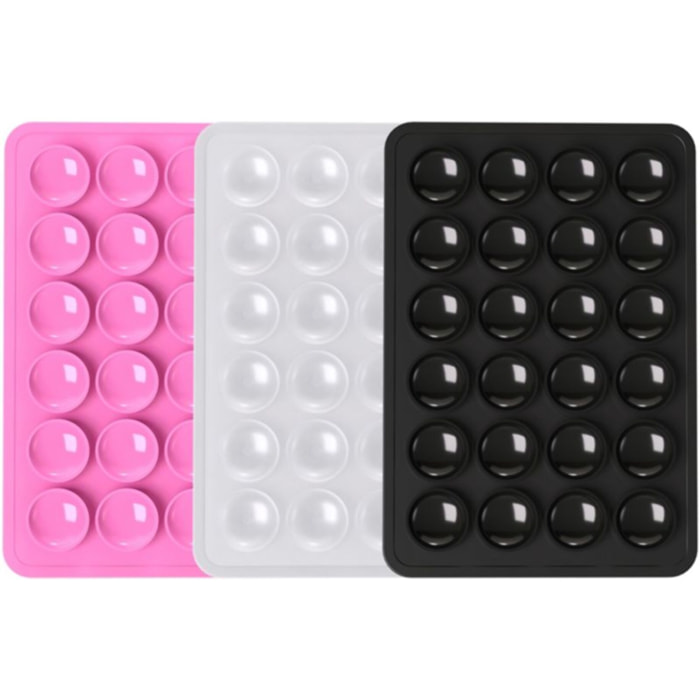 Support smartphone BBC x3 double-face ventousé noir/rose/gris