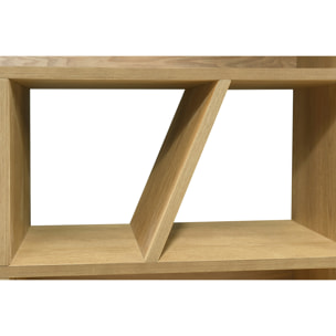 Bibliothèque design en bois clair L120 cm AZTEQUE